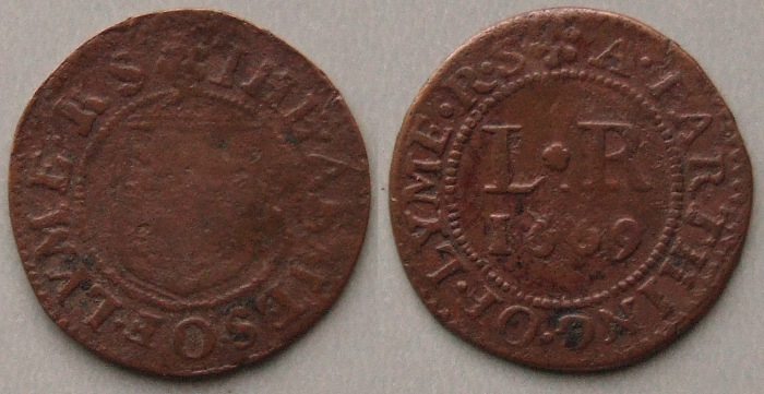 Lyme Regis, town issue 1669 farthing N922 Lyme Regis, town issue 1669 farthing N922